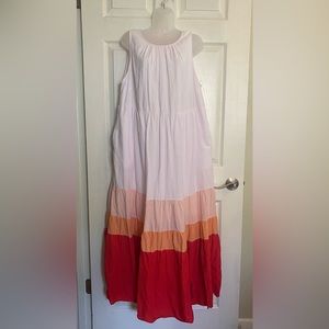 Plus Size Target Ava & Viv Tiered Color Block Maxi Dress